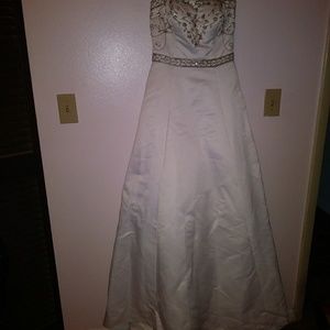 White beaded wedding dress